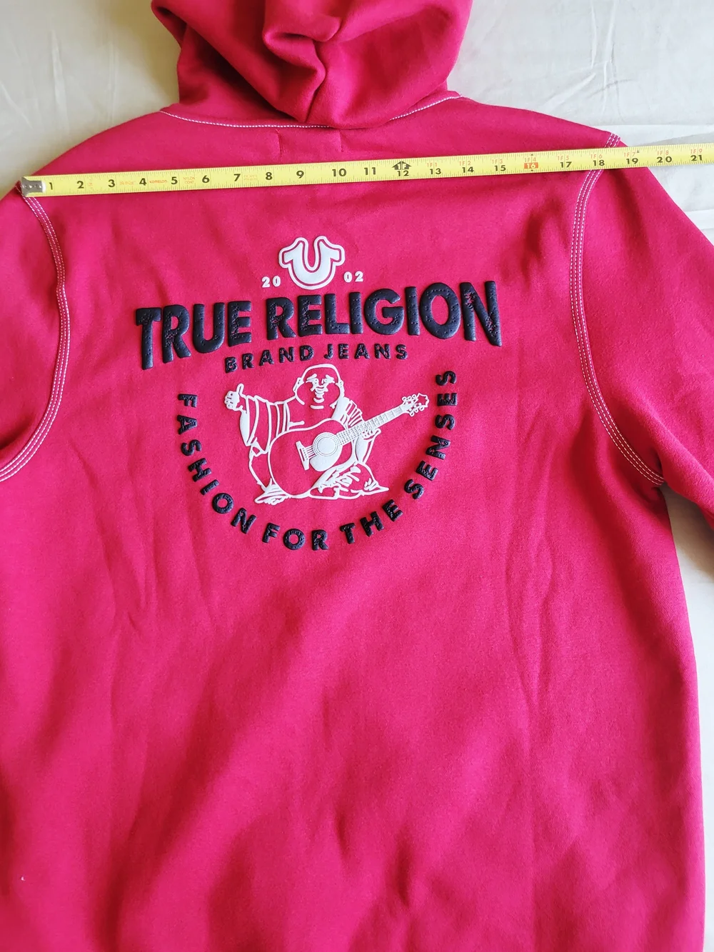 NWT True Religion Men’s Full Zip Hoodie Large TRV Red TNL Puff Buddha $124